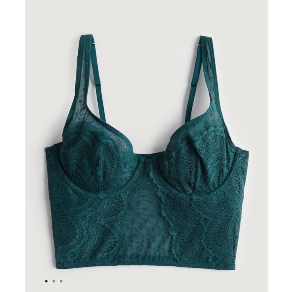 Hollister - Gilly Hicks Lace & Dot Mesh Bustier Bra Top